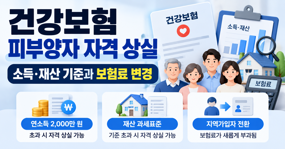 건강보험 피부양자 자격 상실 기준과 보험료 변경