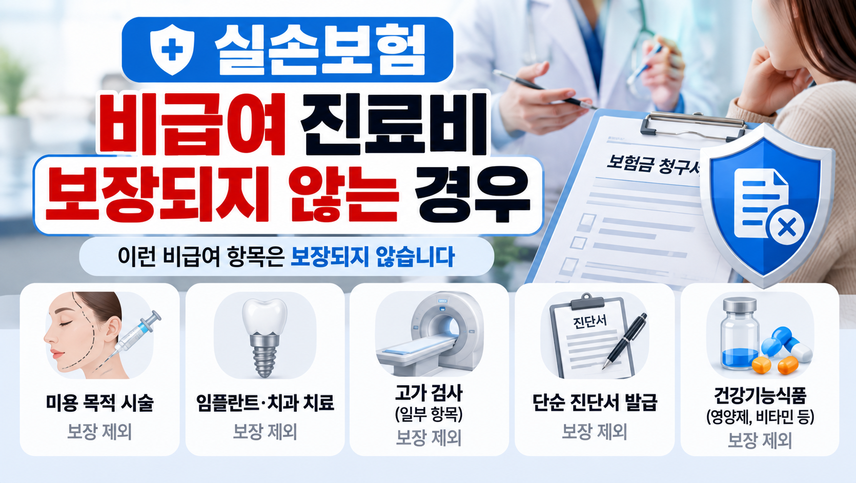 비급여 진료비가 실손보험에서 보장되지 않는 경우